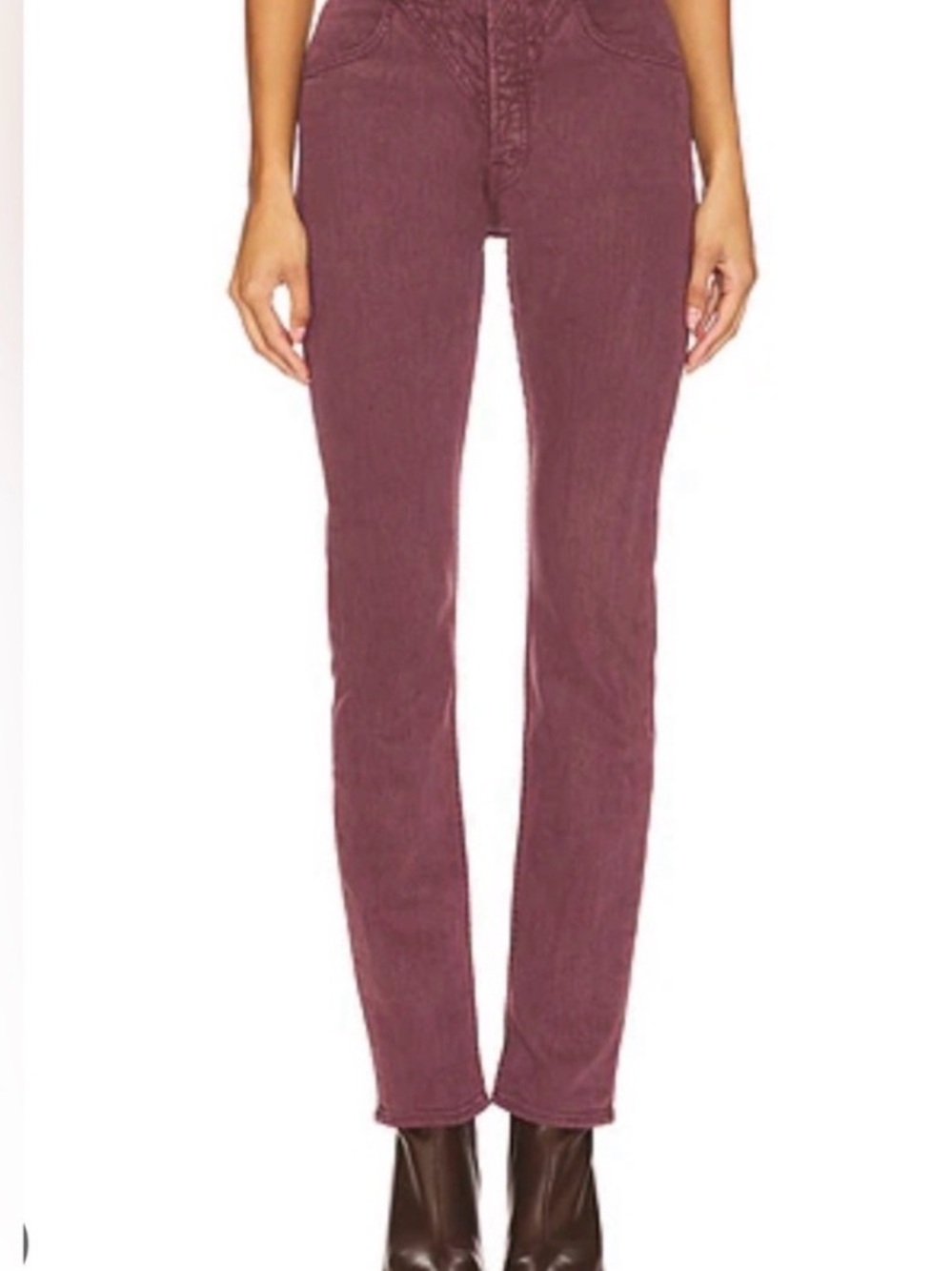 MOTHER rocky rider skimp jeans in mauve wine size 26